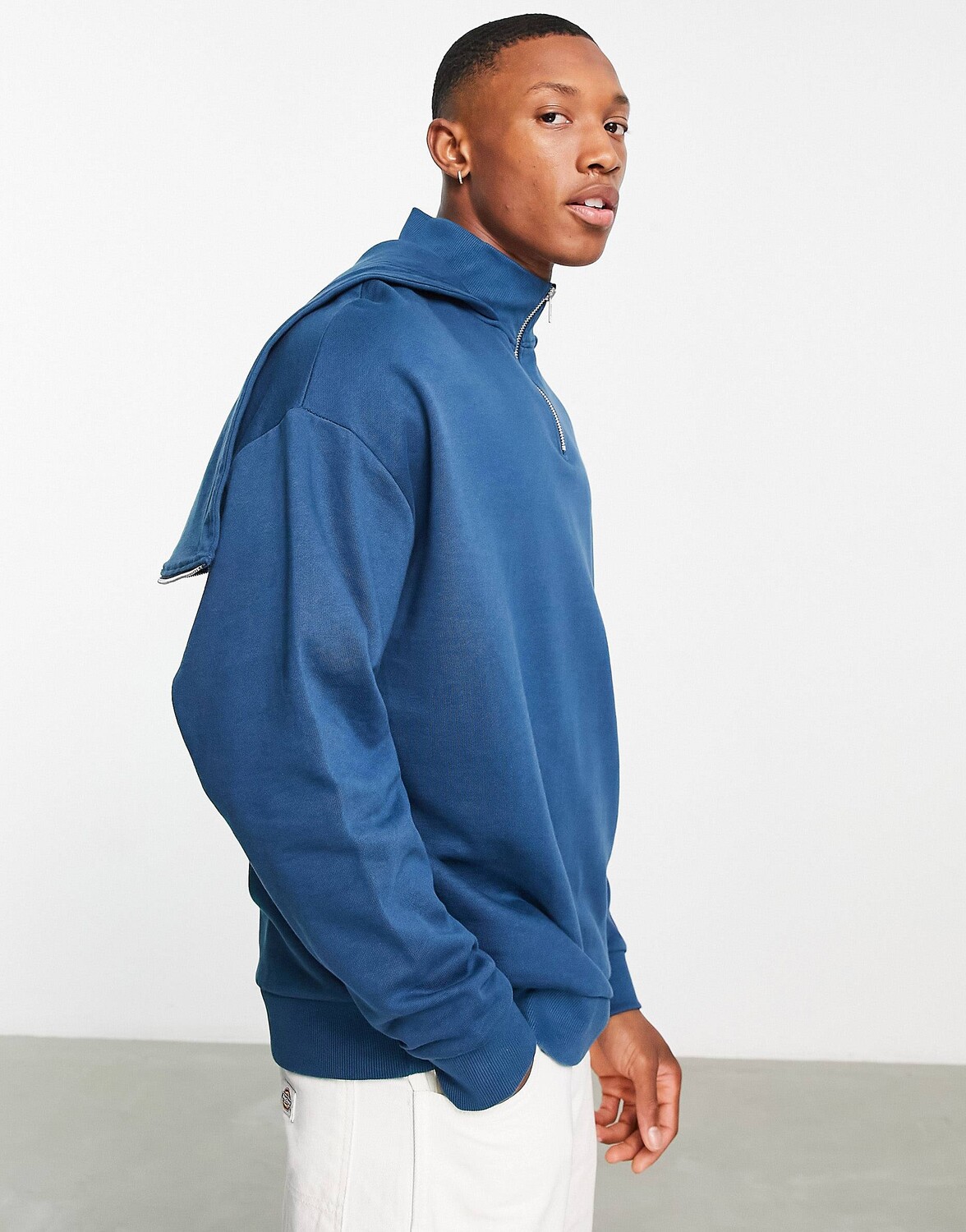 

Синяя толстовка оверсайз с капюшоном на молнии ASOS DESIGN, Синий