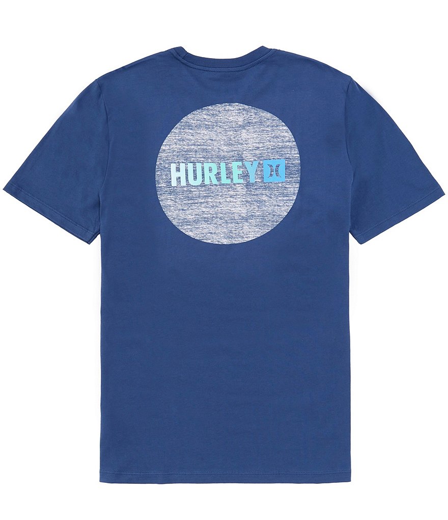 Футболка Hurley с короткими рукавами на каждый день, синий кофточка с рукавами каждый день размер 26