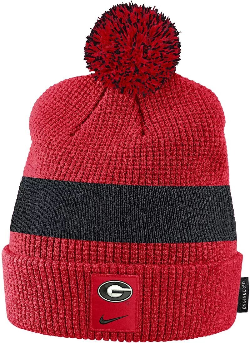 

Красная футбольная шапка с помпоном на манжетах Nike Georgia Bulldogs