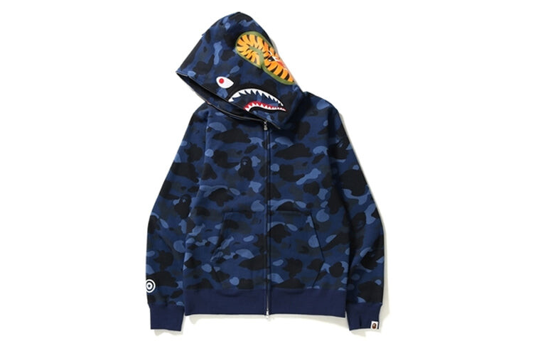 

Толстовка мужская BAPE Camo Shark с капюшоном на молнии, синий