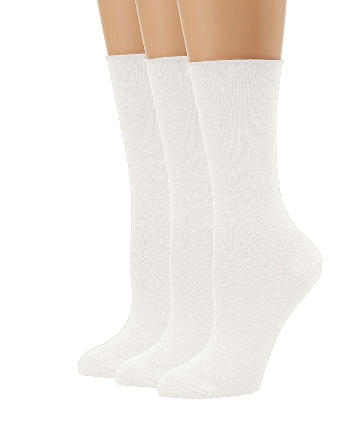 

Женские носки с ролл-топом Comfort Crew, 3 пары Stems, белый