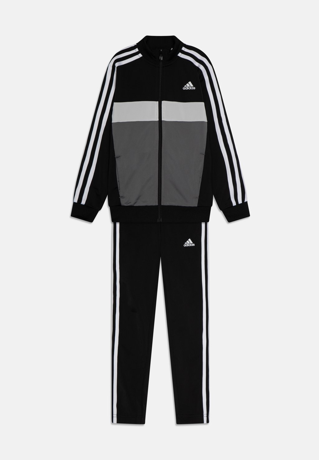 Спортивный костюм ESSENTIALS 3-STRIPES TIBERIO adidas Performance, цвет black/grey five/grey one/white майка ha1190 adidas wanmlcrop grey five 2xs