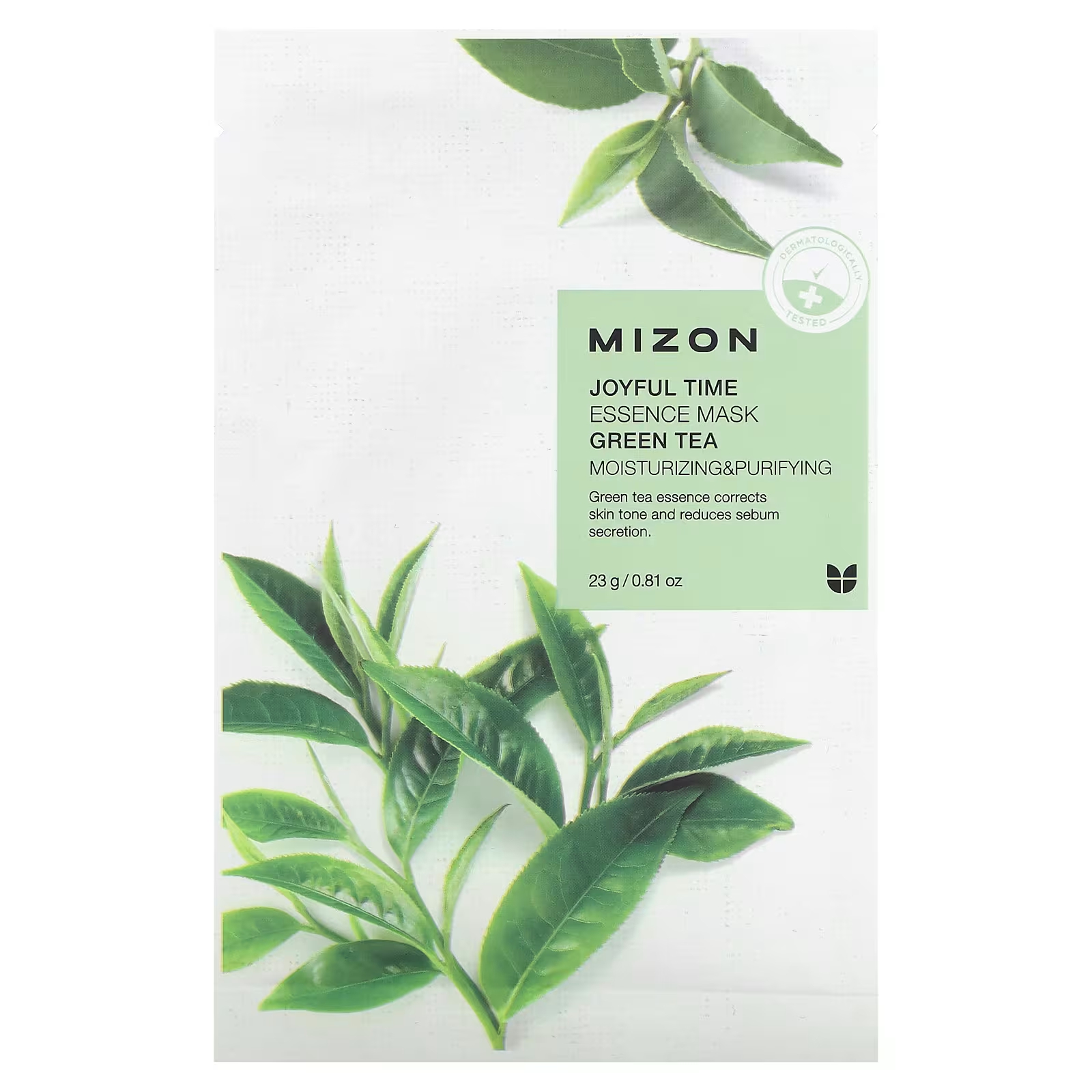 Mizon Joyful Time Essence Beauty Mask Зеленый чай, 1 лист, 0,81 унции (23 г)