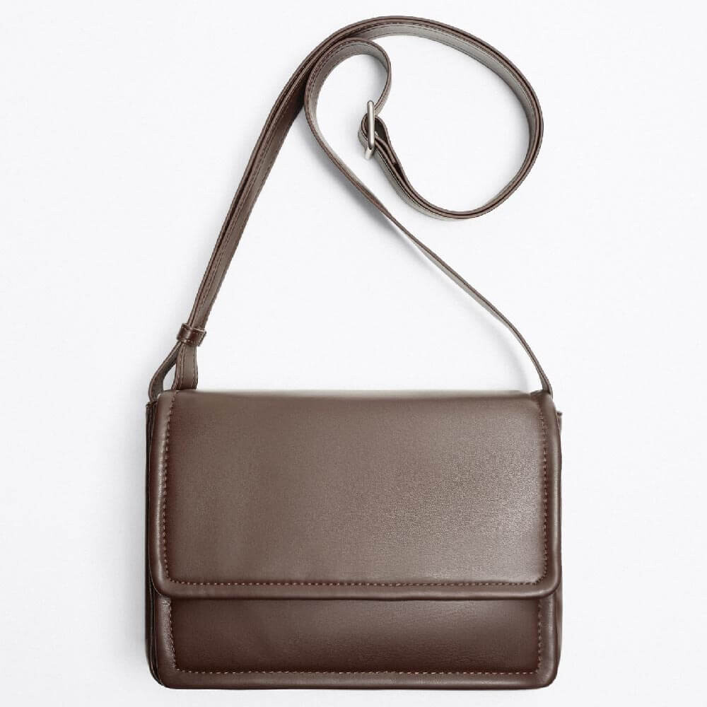 

Сумка Zara Crossbody Foldover Flap, коричневый