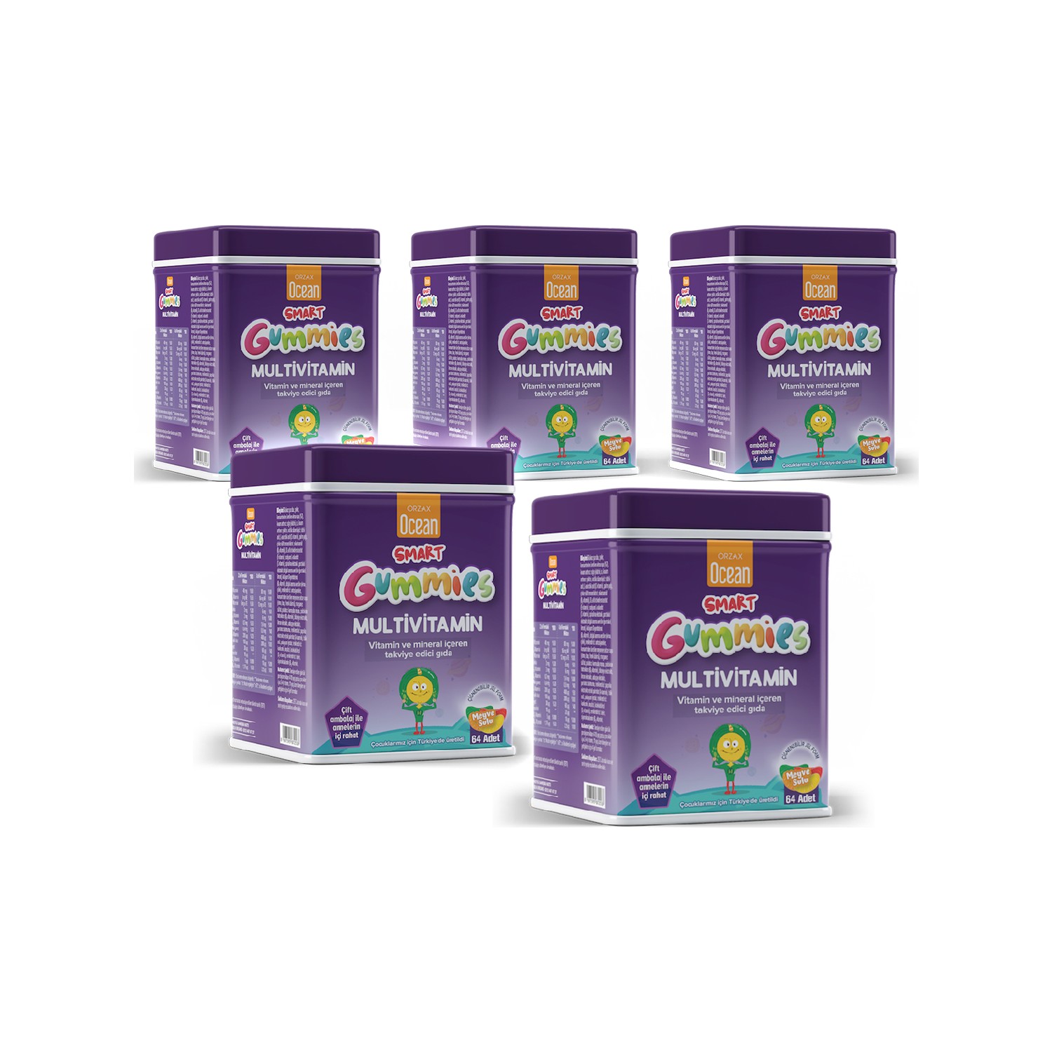 Мультивитаминная добавка Ocean Smart Gummies, 5 упаковок по 64 таблетки пищевая добавка kobayashi multivitamin mineral essential amino acids