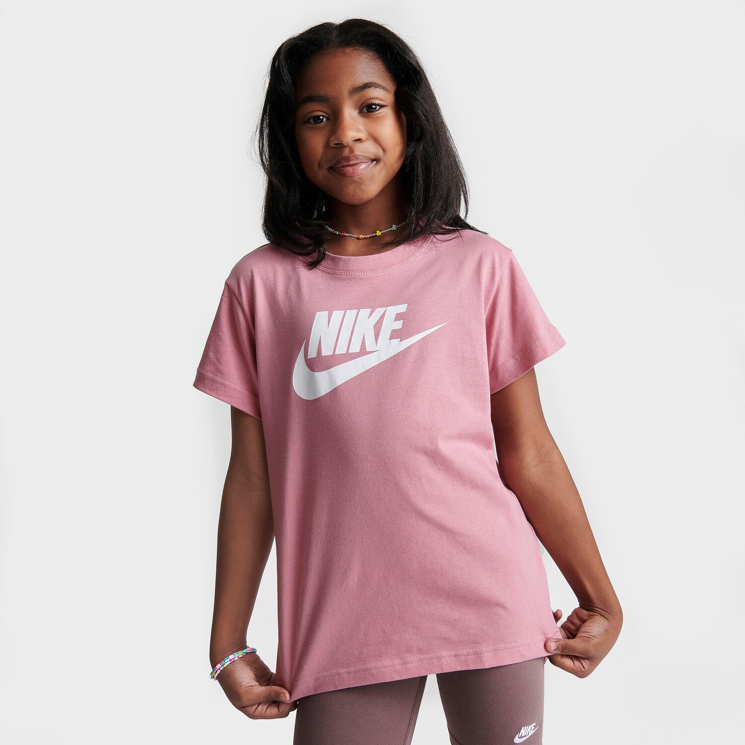 

Футболка Nike Sportswear Basic Futura для девочек, розовый