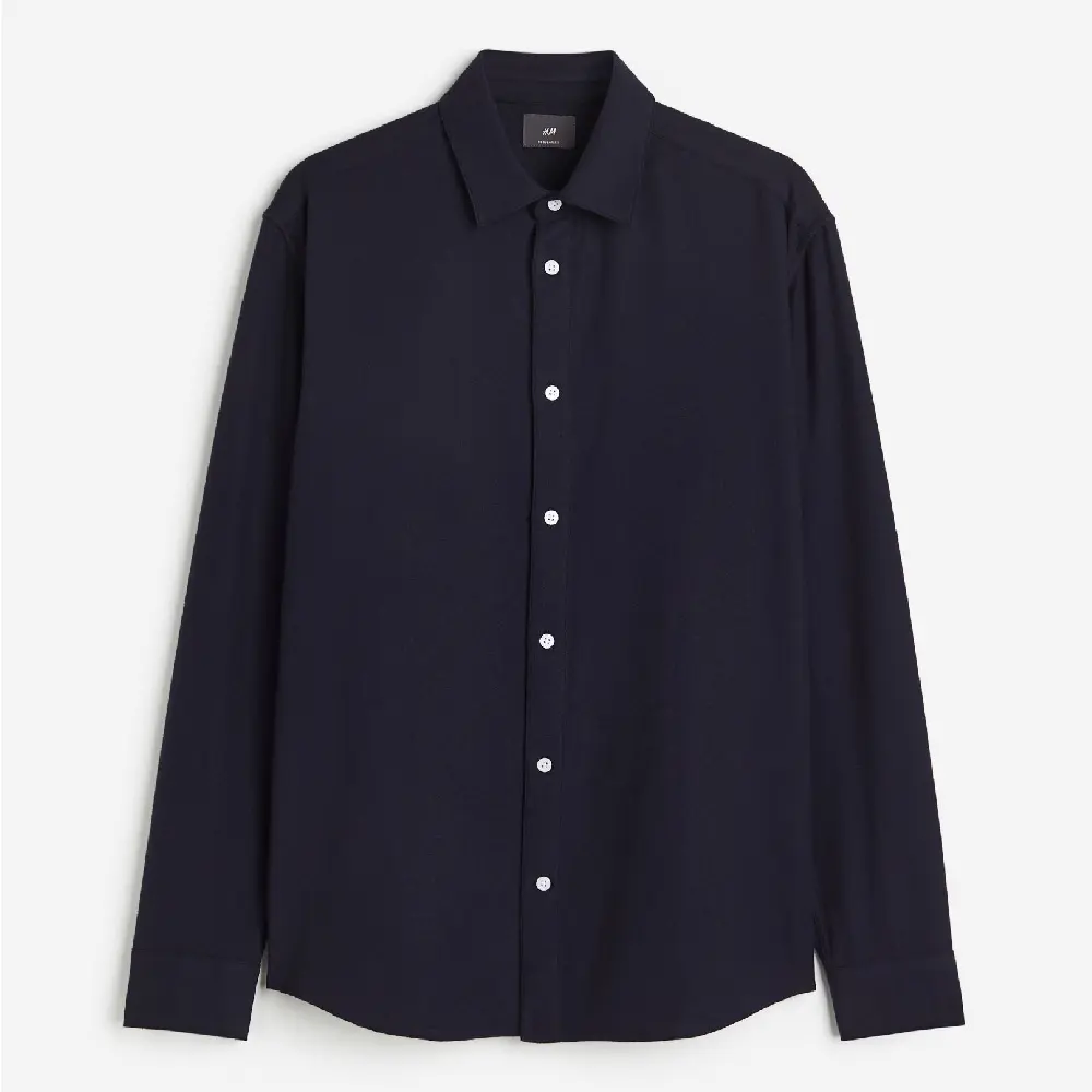 

Рубашка H&M Regular Fit Plaid, темно-синий
