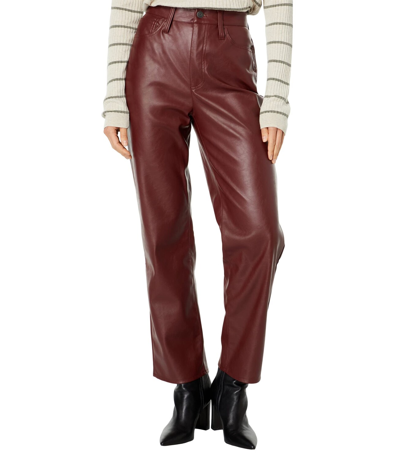 

Брюки Madewell, The Perfect Vintage Straight Jean: Pleather Edition, Коричневый