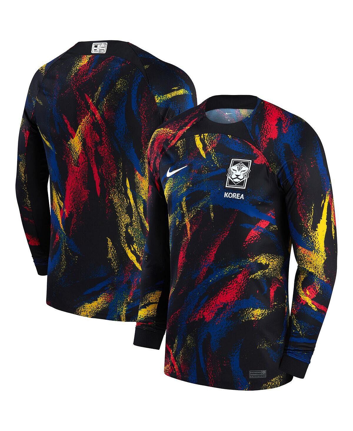 

Мужская черная футболка сборной южной кореи 2022/23 away breathe stadium replica blank с длинным рукавом Nike, черный