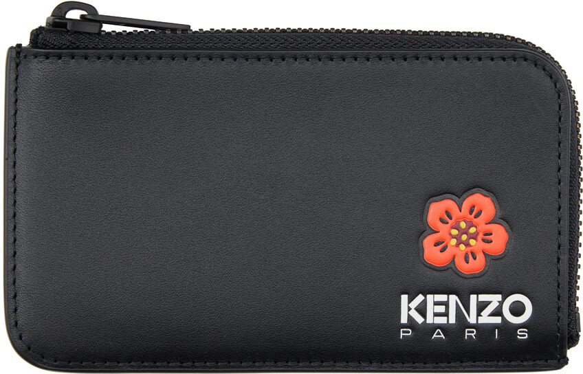 

Черная визитница с цветком Боке Kenzo