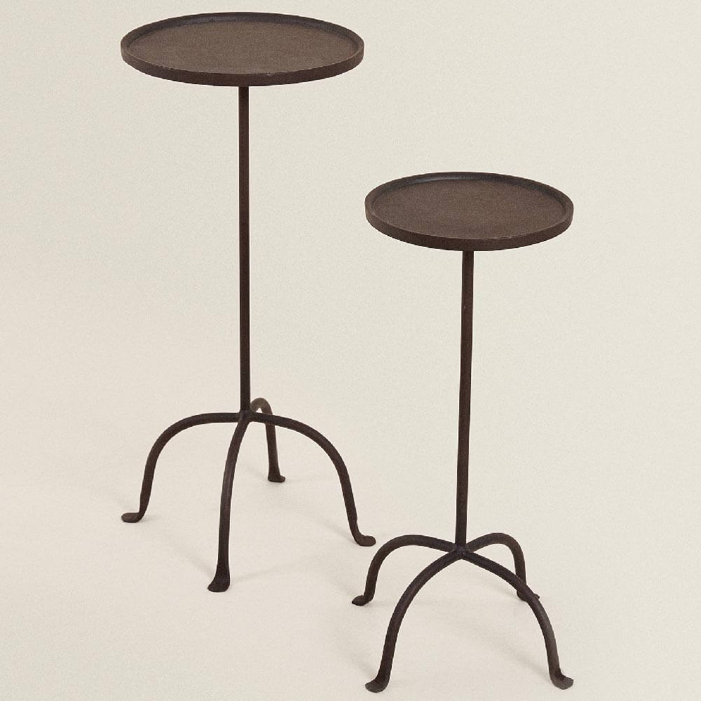 Стол Zara Home Antique-effect Metal, черный приставной столик для дивана приставной столик квадратный мрамор стол черный золотой железный каркас набор из двух столов