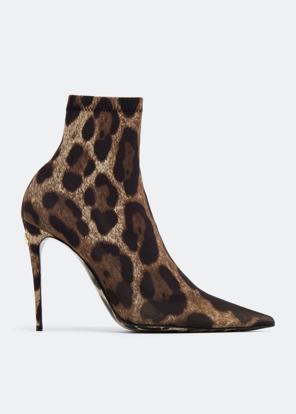 Ботинки DOLCE&GABBANA Kim leopard printed boots, животный принт