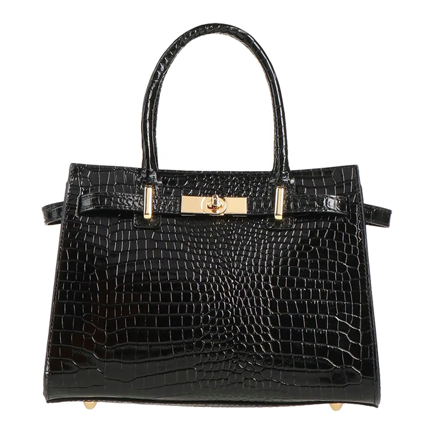 

Сумка-тоут Laura Di Maggio Medium Crocodile-print, черный