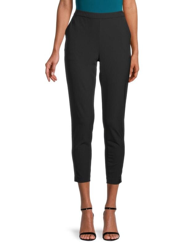 

Укороченные брюки Donna Karan New York с высокой талией, чёрный