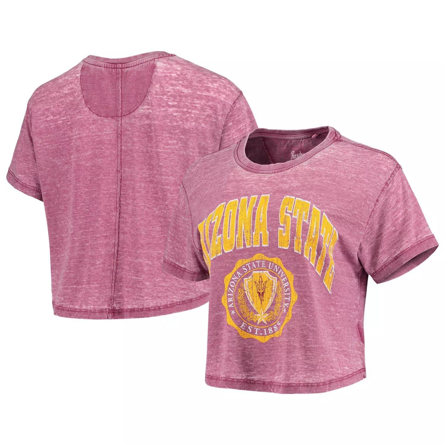 

Женская укороченная футболка Pressbox Maroon Arizona State Sun Devils Edith Vintage Burnout