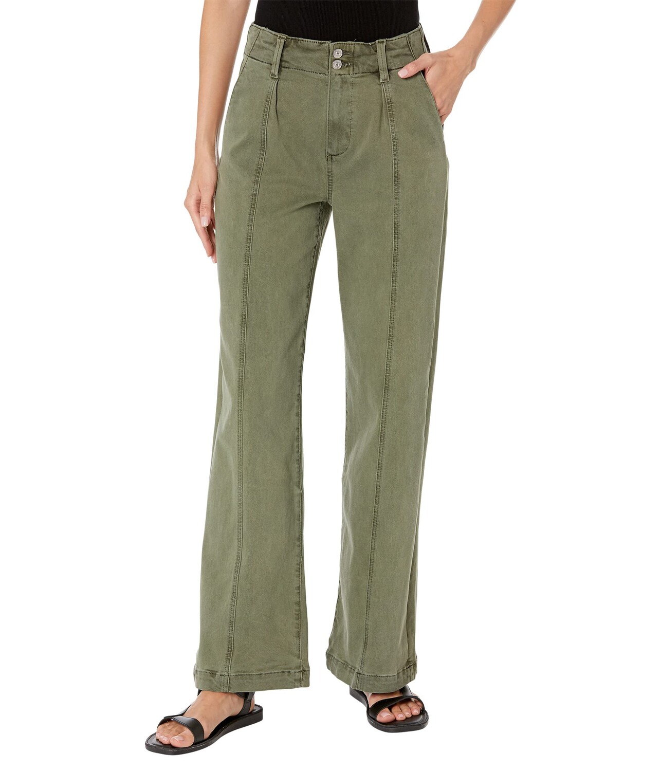 

Брюки с высокой посадкой Paige, Brooklyn Wide Waistband Double Button
