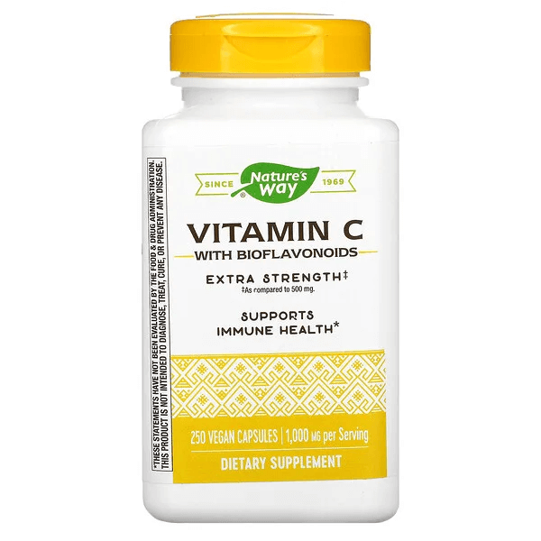 Витамин С Nature's Way 1000 мг, 250 капсул nature s way витамин с с плодами шиповника 500 мг 250 капсул