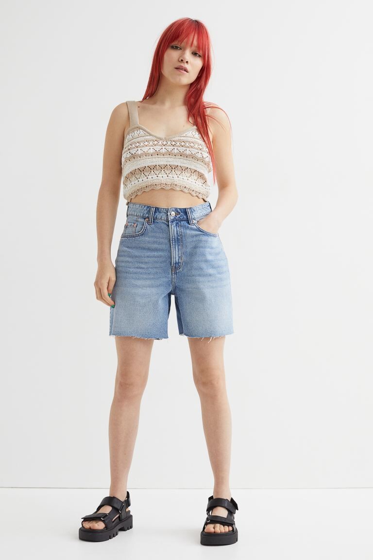 

Шорты-бермуды H&M, светло-голубой деним