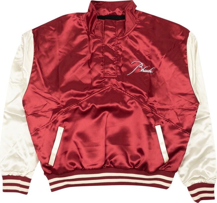 

Куртка Rhude Embroidered Logo Varsity Pullover Jacket Burgundy, красный