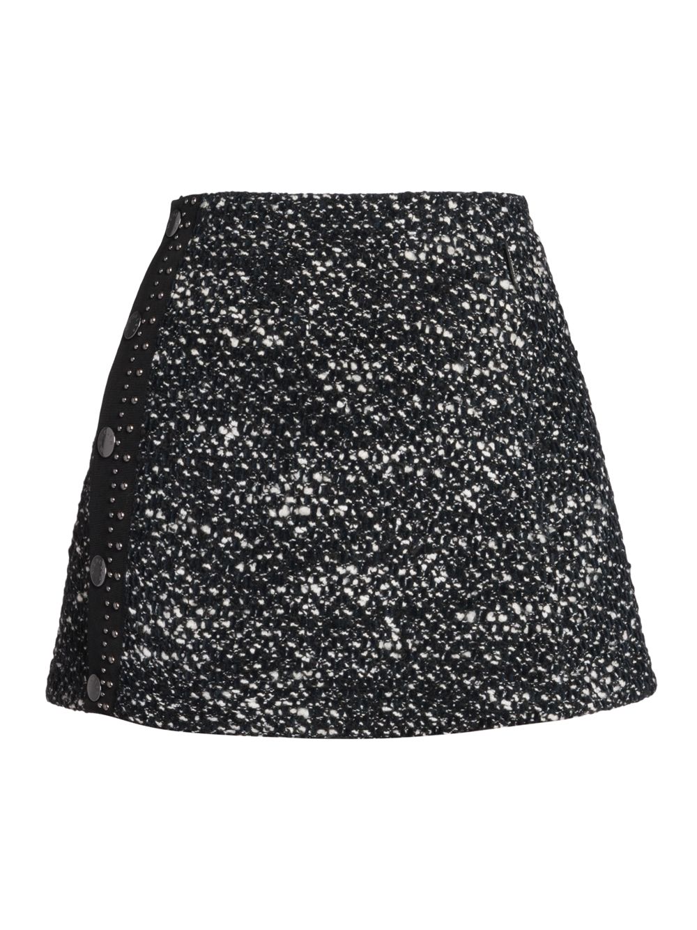Твидовая мини-юбка А-силуэта Moncler, черный