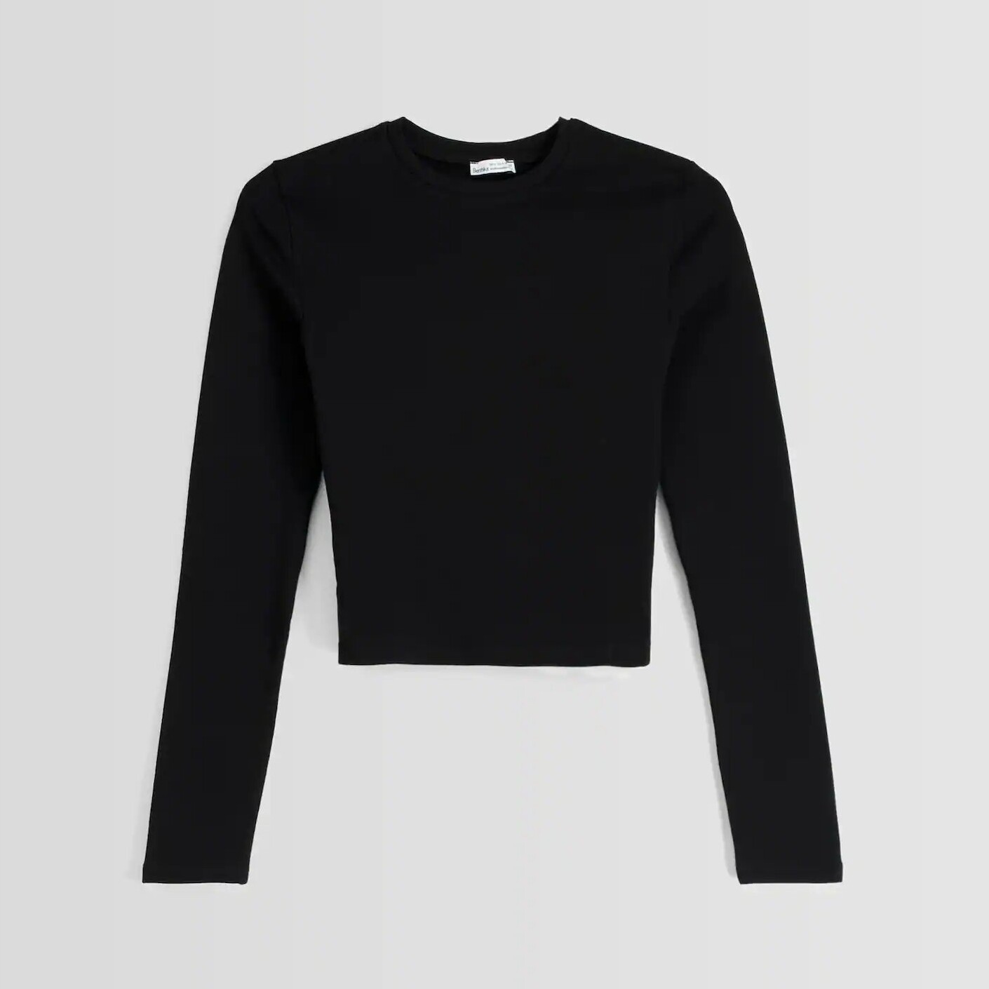 

Лонгслив Bershka With A Round Neck, черный