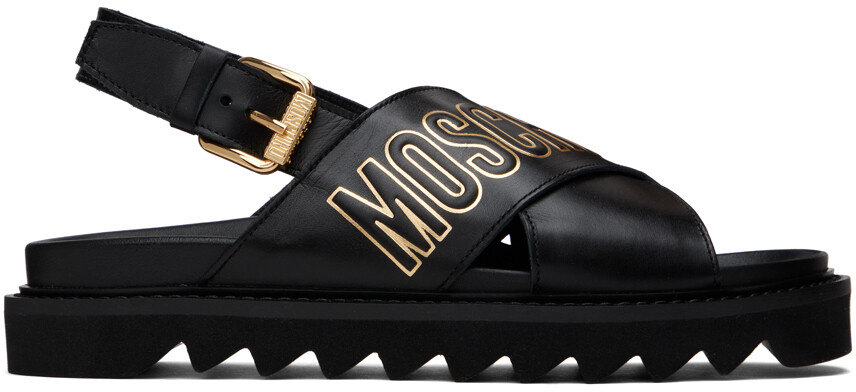 

Черные сандалии с крест-накрест Moschino