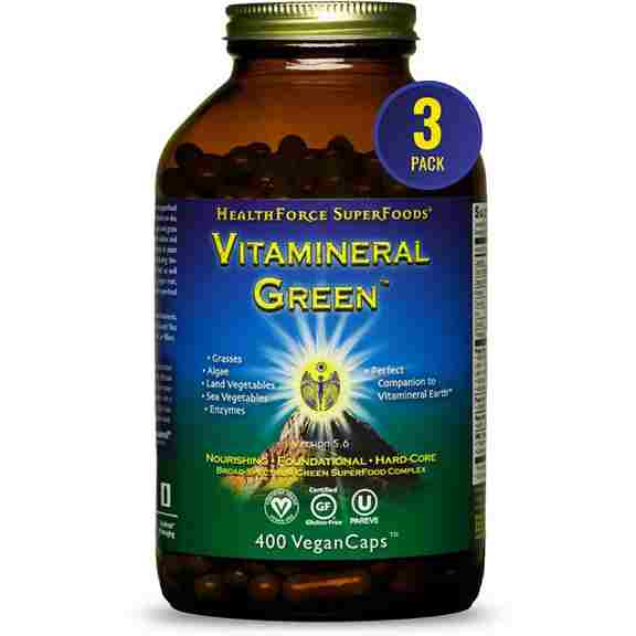 Комплекс витаминный Healthforce Superfood Vitamineral Green, 3 упаковки по 400 капсул phion balance зеленый суперпродукт в порошке 7 41 унций 210 г