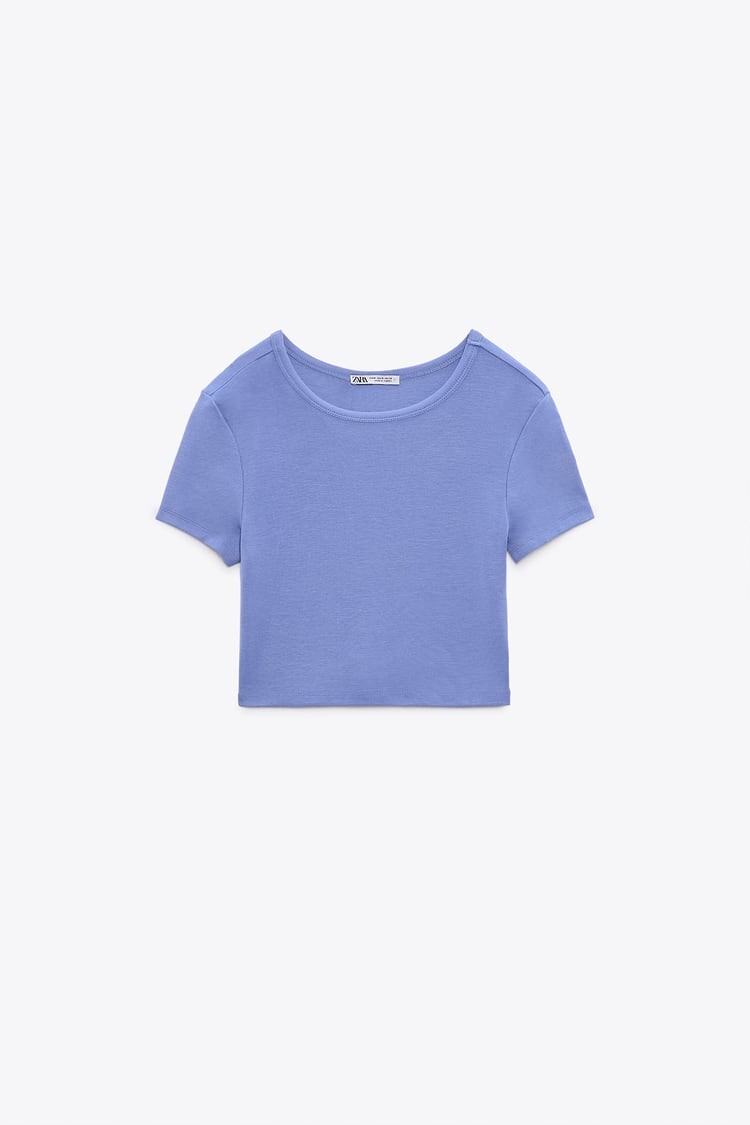 

Топ Zara Crop, фиолетовый