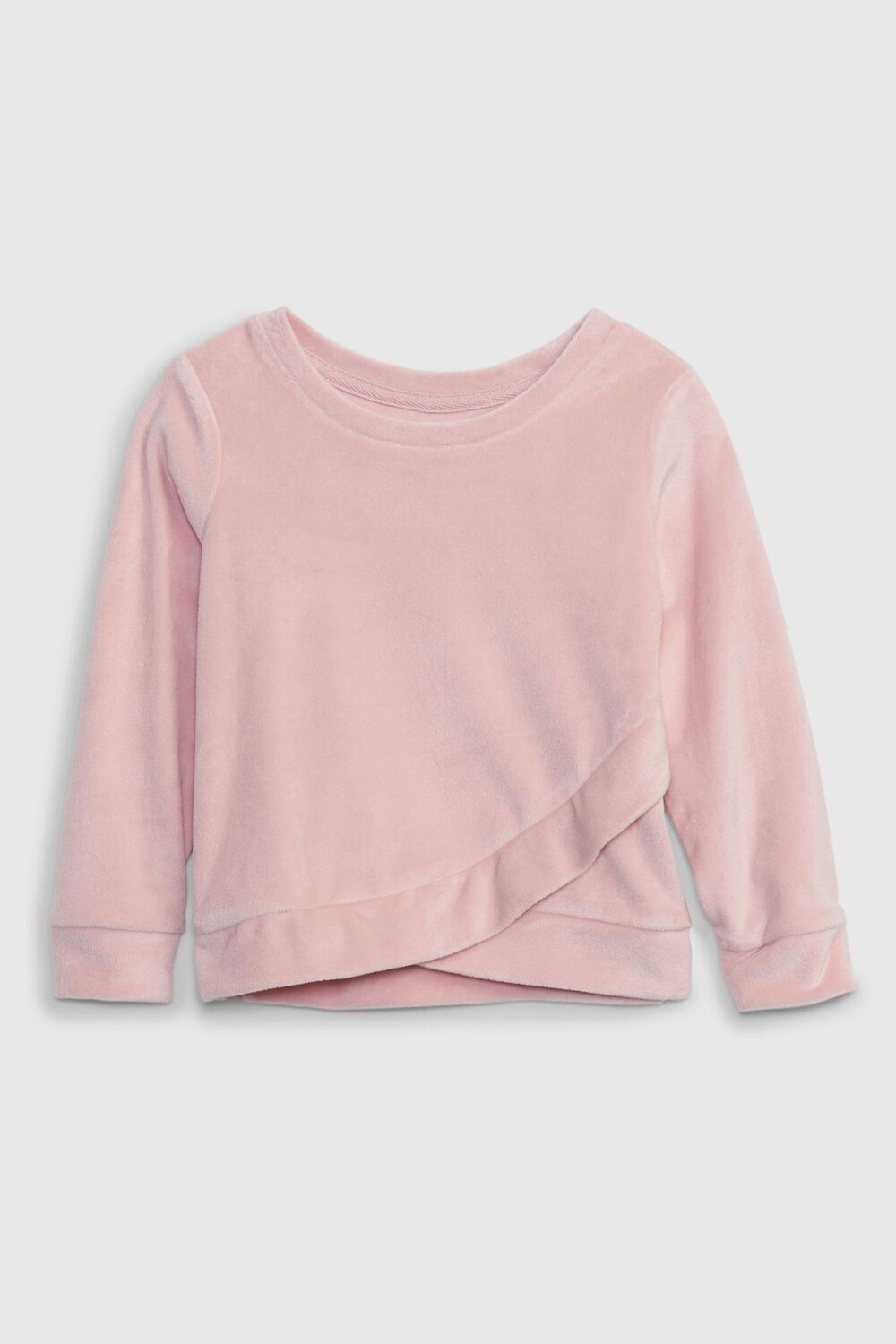 

Велюровый свитшот с рюшом внизу Gap, розовый
