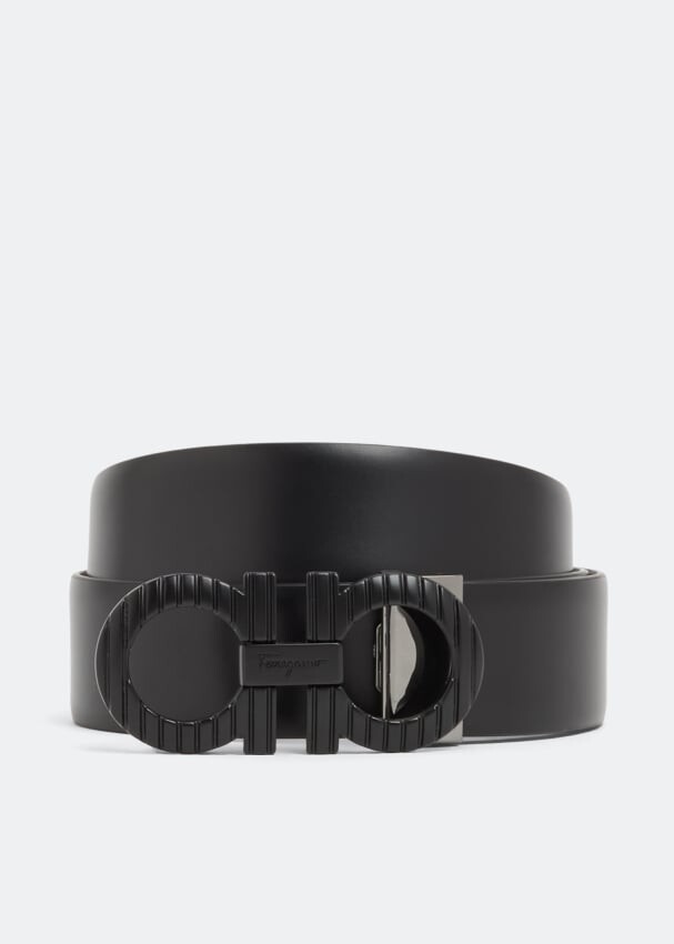 

Ремень FERRAGAMO Reversible Gancini belt, черный