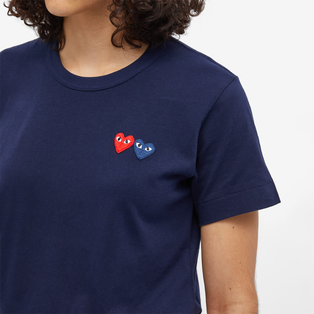 Comme des garcons play women's double store heart logo tee