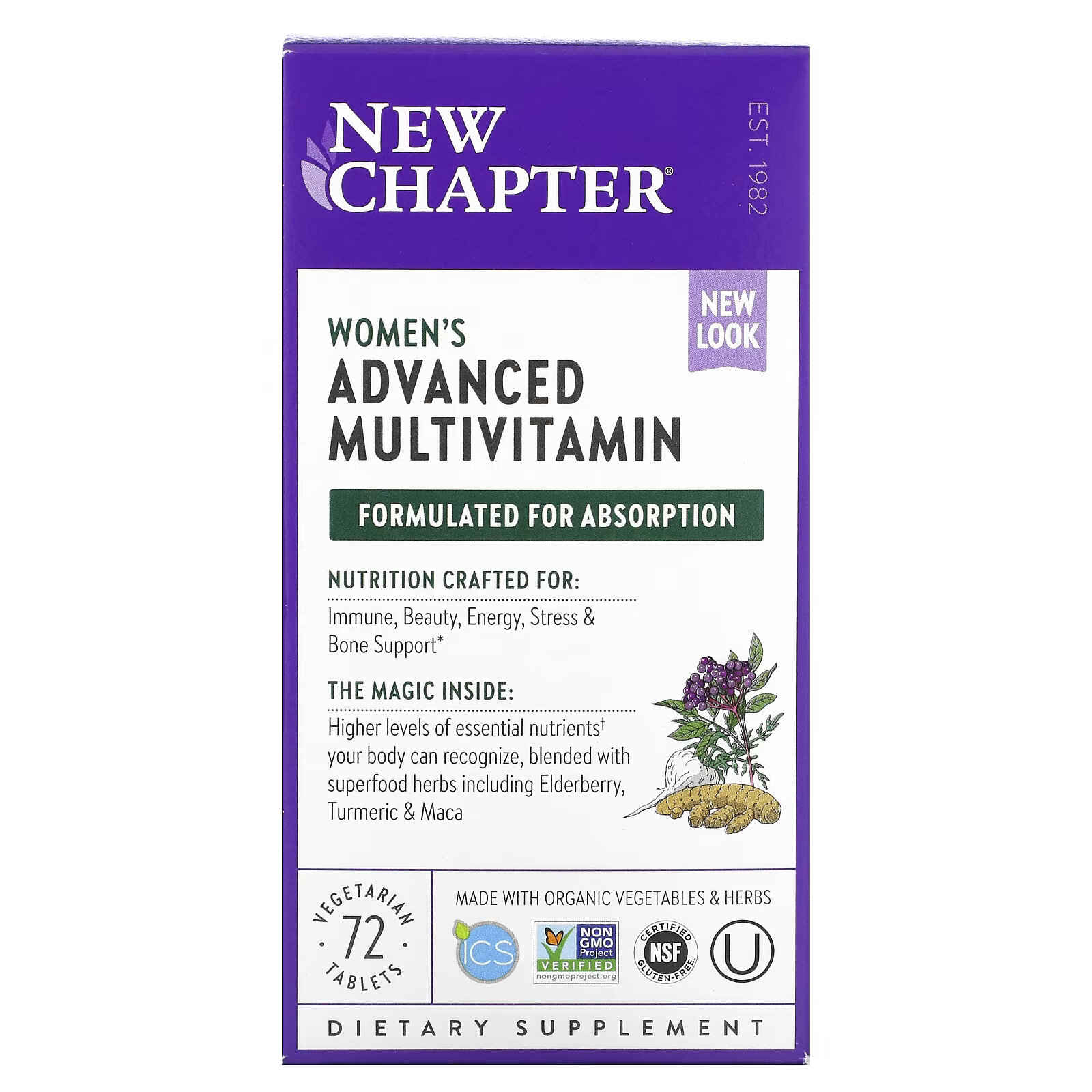 New Chapter, улучшенный мультивитаминный комплекс для женщин, 72 вегетарианские таблетки new chapter улучшенный мультивитаминный комплекс для женщин 120 вегетарианских таблеток