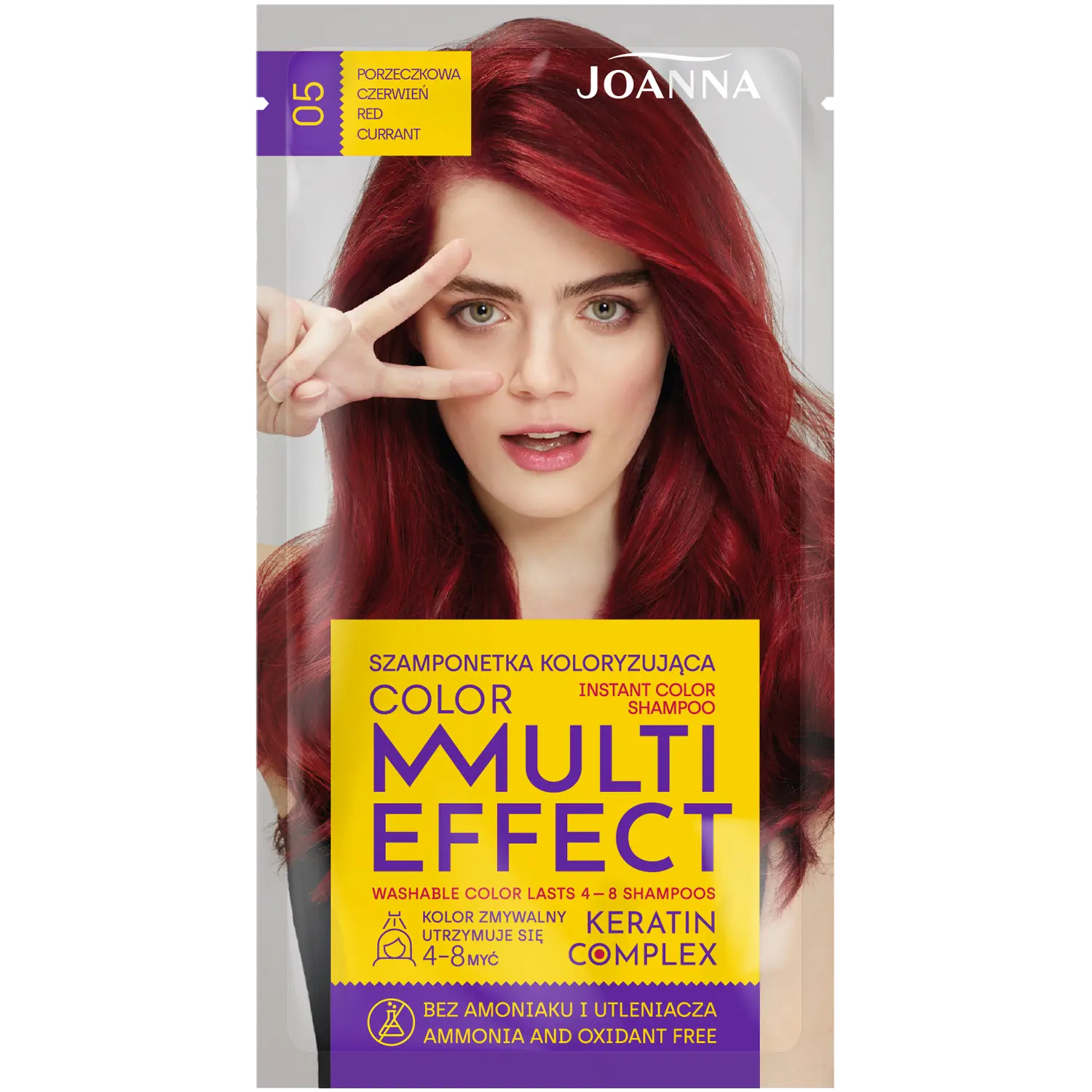 Joanna Multi Effect оттеночный шампунь 05 смородина красная, 35 г joanna оттеночный шампунь для волос joanna multi effect color тон 06 красная вишня 35 г