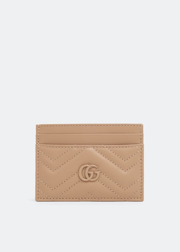 

Картхолдер GUCCI GG Marmont matelassé card case, бежевый