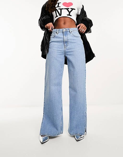 

Синие джинсы с разрезом ASOS DESIGN Dad