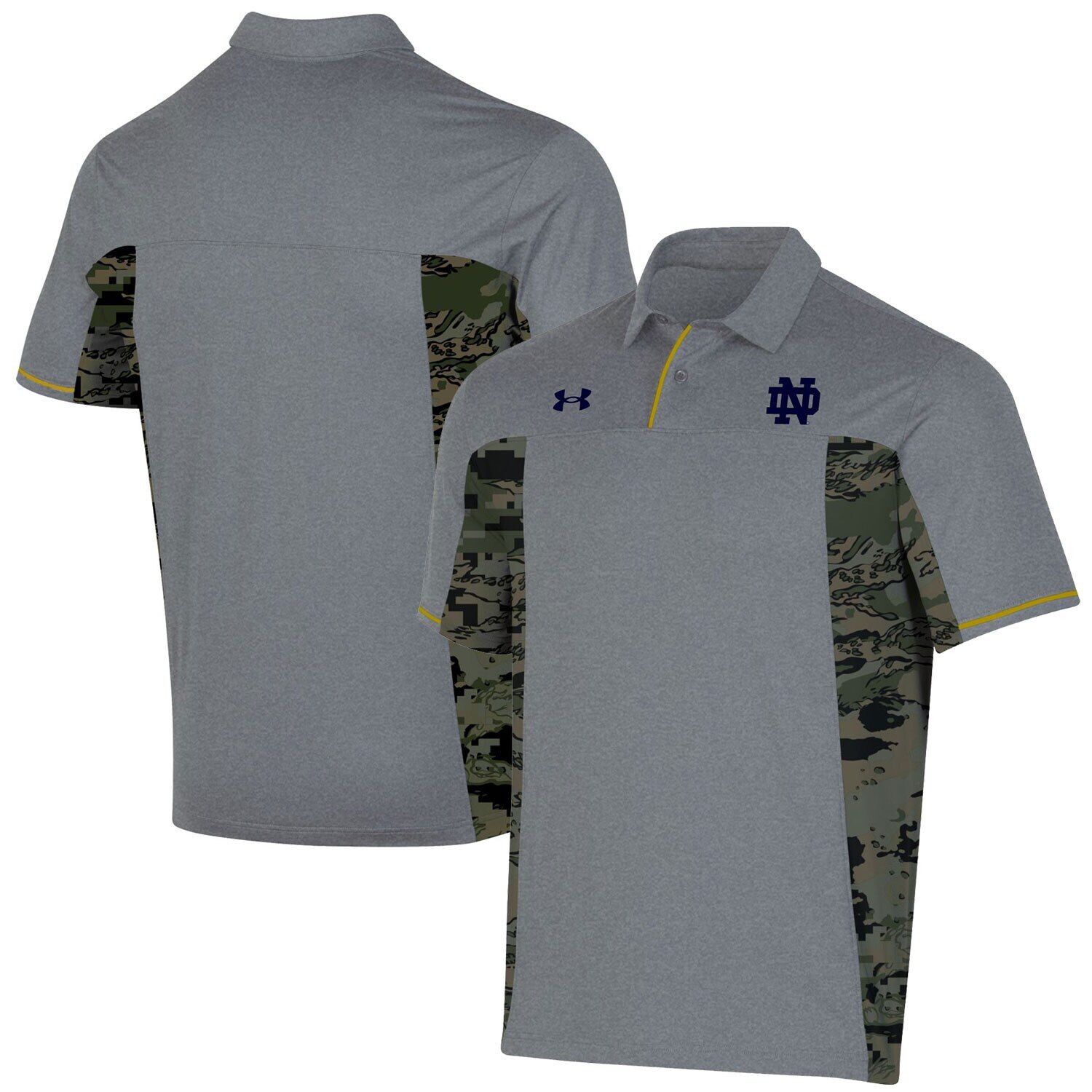 

Мужская серая футболка-поло Notre Dame Fighting Irish Freedom Under Armour, Серый