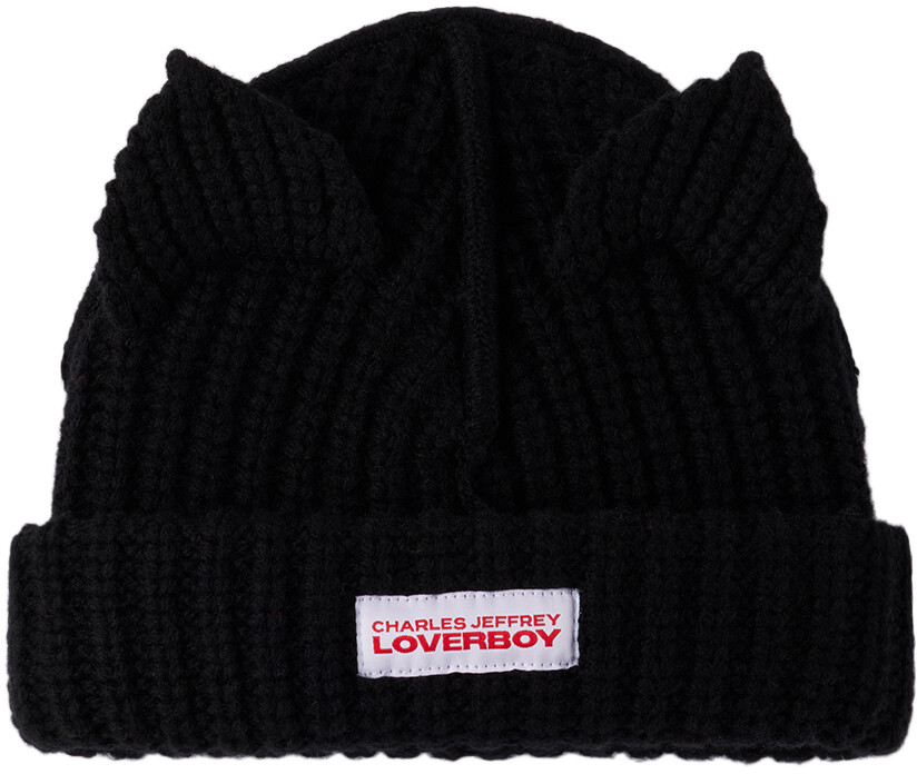 

Детская черная шапочка с массивными ушками Charles Jeffrey LOVERBOY