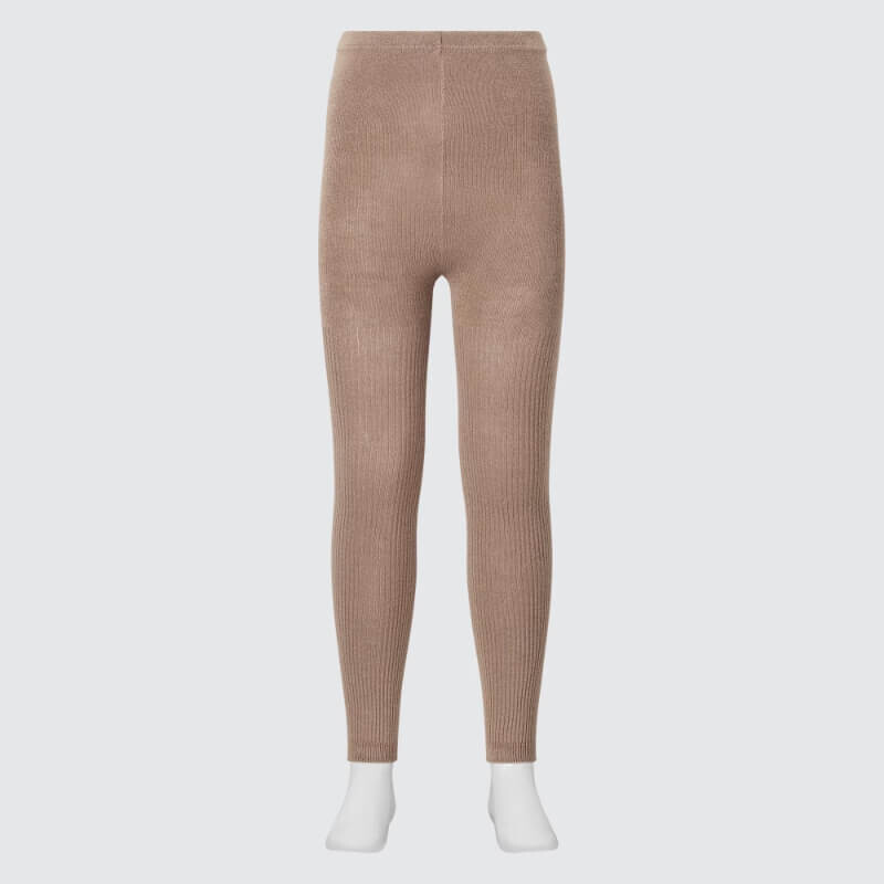 

Леггинсы Uniqlo Girls Heattech Ribbed Thermal, коричневый