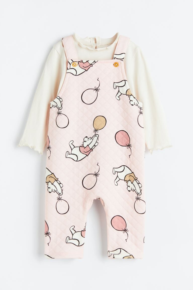 

Печатный набор из 2 предметов H&M, светло-розовый/винни-пух