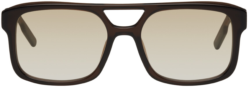 

Коричневые модные солнцезащитные очки ZEGNA