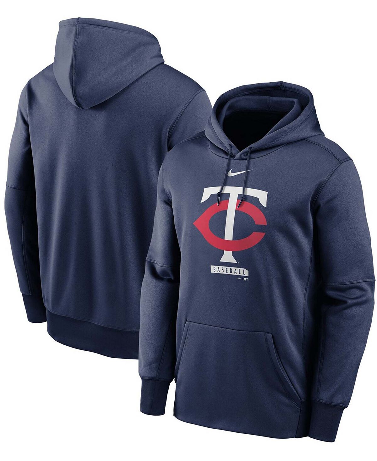 

Мужская темно-синяя толстовка с капюшоном minnesota twins logo therma performance pullover Nike, синий