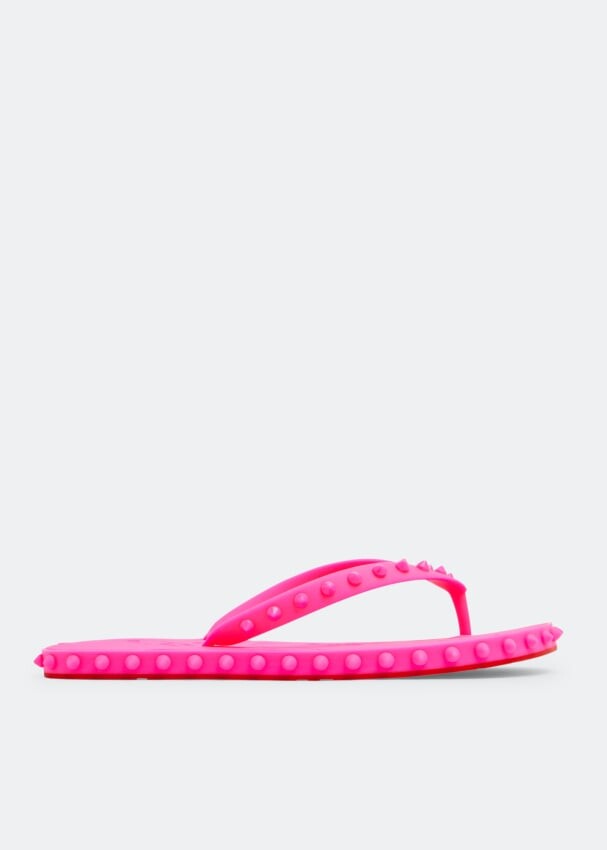 

Шлепанцы CHRISTIAN LOUBOUTIN Super Loubi flip flops, розовый