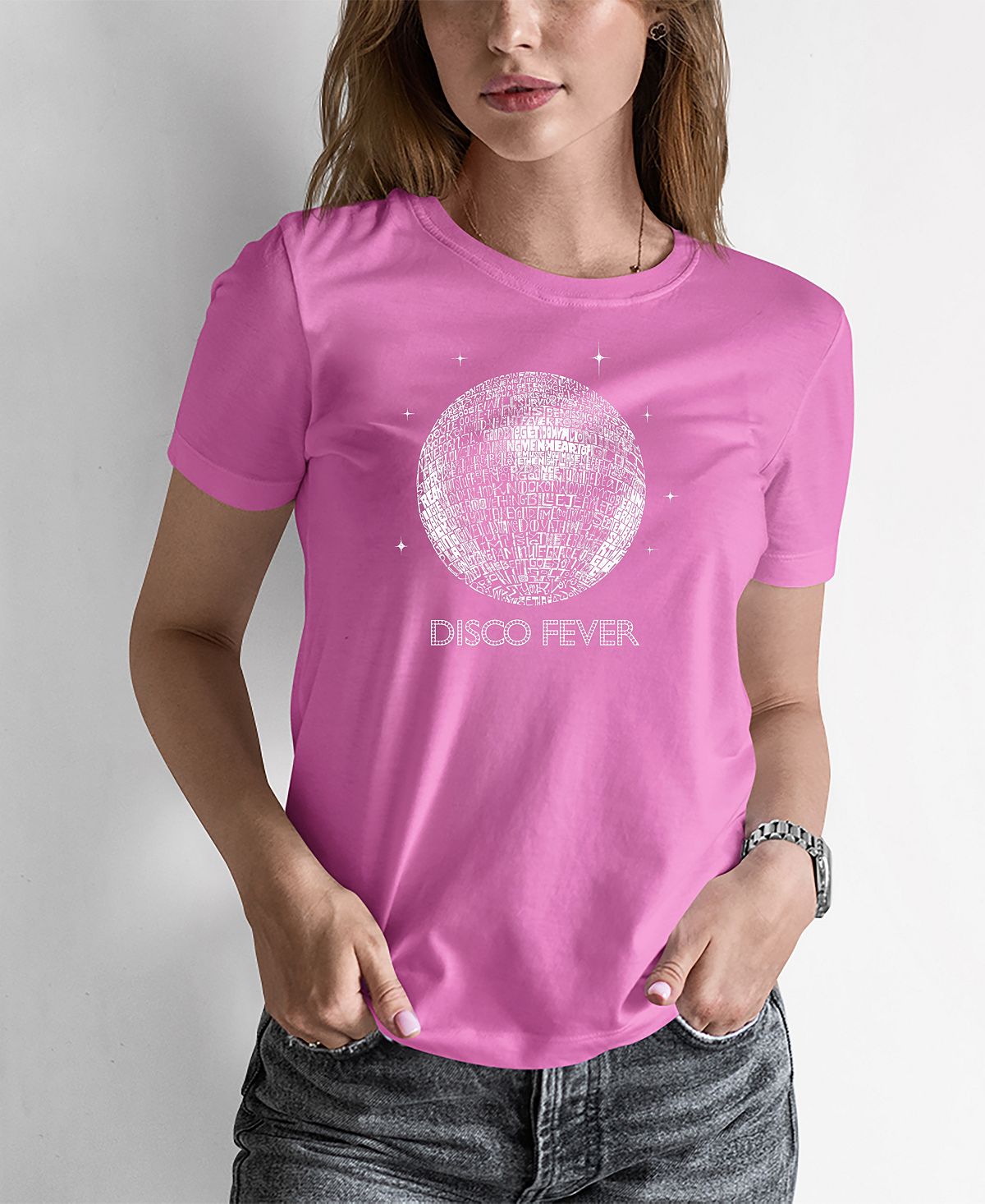 Женская футболка word art disco ball LA Pop Art, розовый женская футболка k pop word art la pop art розовый