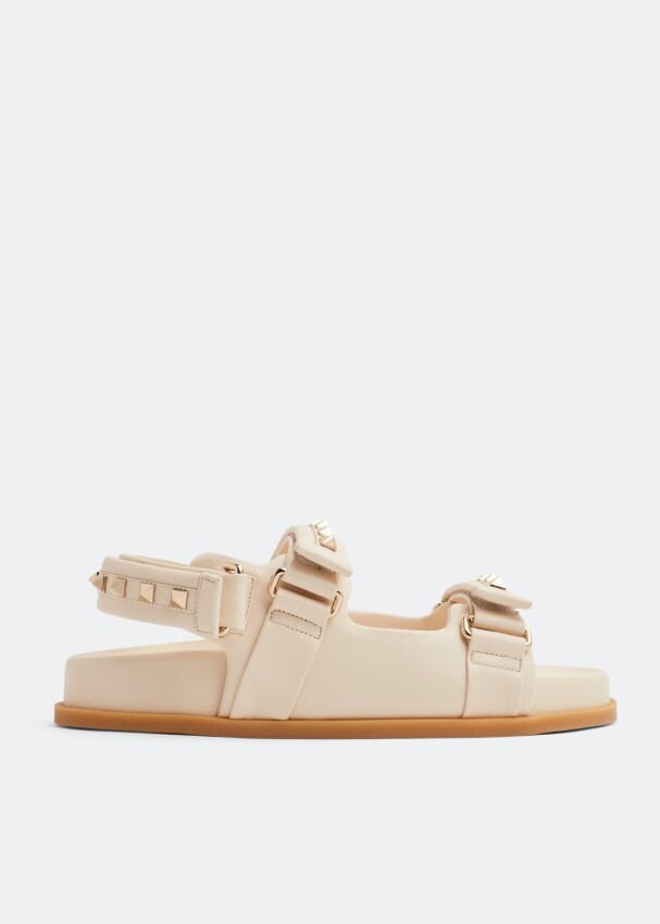 

Сандалии VALENTINO GARAVANI Rockstud flat sandals, белый