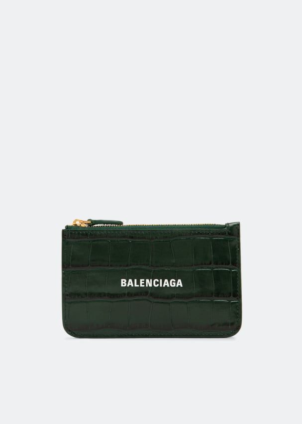 Картхолдер BALENCIAGA Long cash coin & cardholder, зеленый бежевая длинная визитница теплая balenciaga