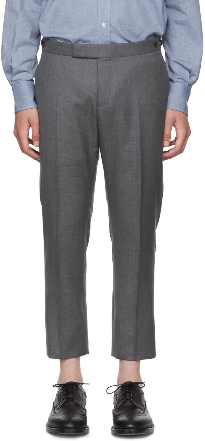 

Серые шерстяные брюки Thom Browne, Серый