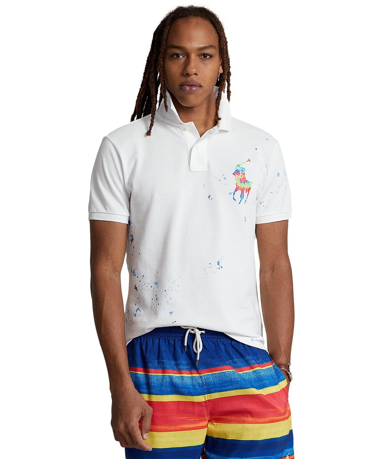 

Мужская рубашка-поло slim fit big pony mesh на заказ Polo Ralph Lauren, белый