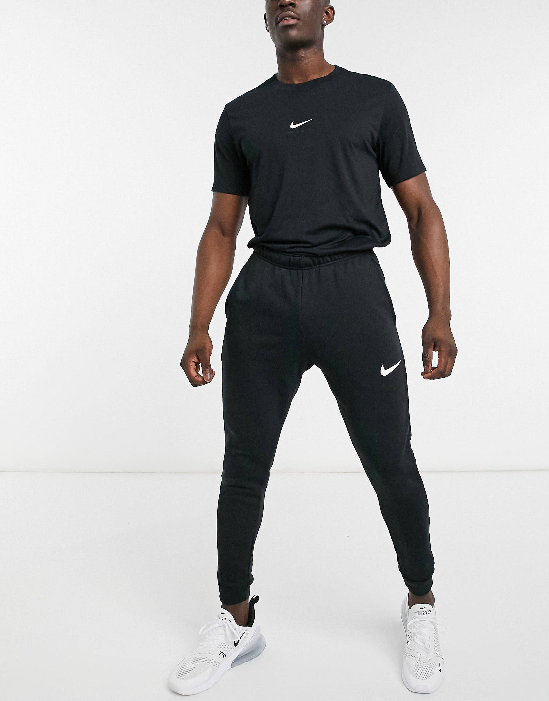 

Черные зауженные флисовые джоггеры Nike Training Dri-FIT