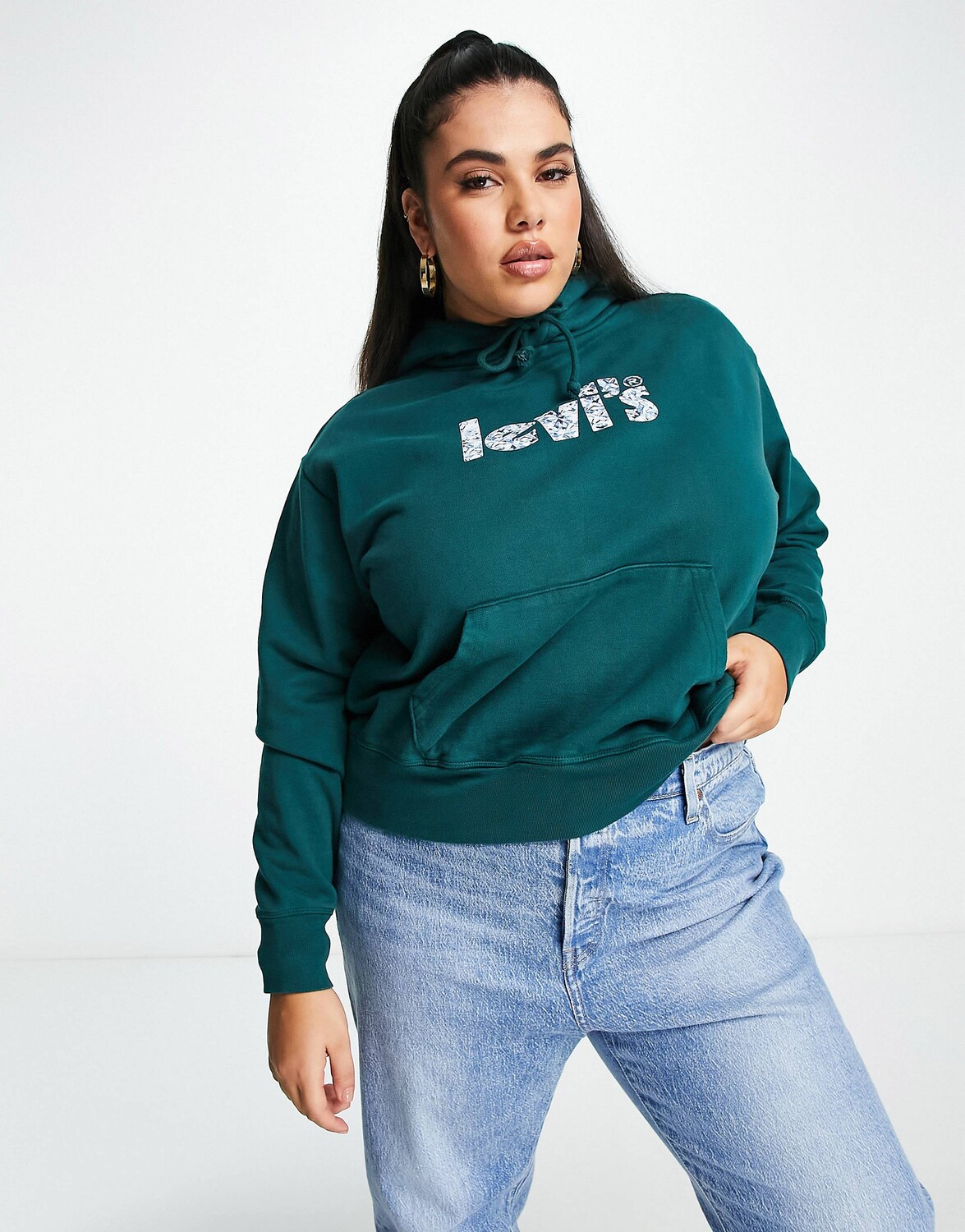

Худи темно-зеленого цвета с графическим логотипом Levi's Plus