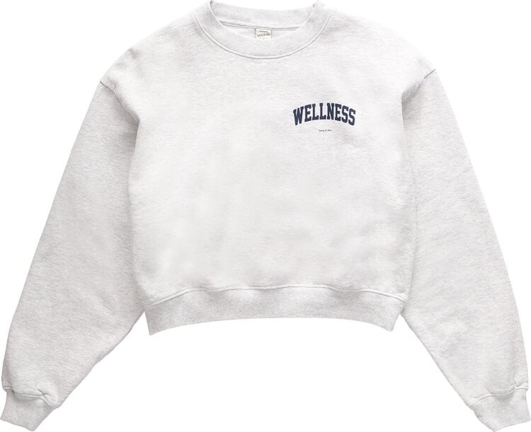 

Толстовка Sporty & Rich Wellness Ivy Crop Crew 'Heather Grey/Navy', серый